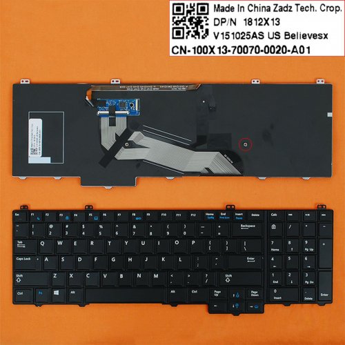 Πληκτρολόγιο Dell Latitude E5540, Μαύρο με Backlit, US/UK