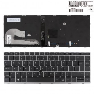 Πληκτρολόγιο HP EliteBook 840 G5, Γκρί, με Pointing Stick, Backlit US/UK