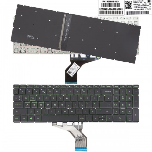 Πληκτρολόγιο HP Pavilion 15-DA 250 255 G7 Gen7 7th Gen, Μαύρο με Backlit, US (Πράσινος)