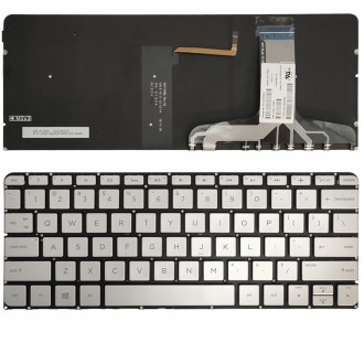 Tastatura HP 13-V001XX 13-V011DX 13-V021NR, Argintie, Fara Rama, Cu iluminare, US