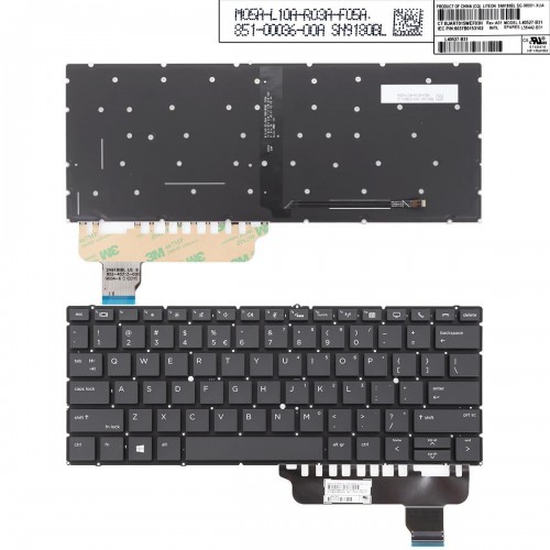 Πληκτρολόγιο HP EliteBook 830 G5 x360 830 G6 x360, Μαύρο με Backlit, US