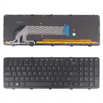 Tastatura HP ProBook 450 G1 450 G2 455 G1 455 G2 470 G1 470 G2, Neagra, Cu Rama Neagra, Cu iluminare, US/UK