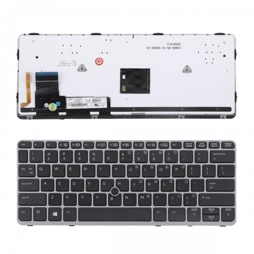 Πληκτρολόγιο HP EliteBook 820 G1, Μαύρο Ασήμι με Backlit, US/UK