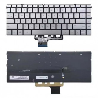 Tastatura HP Spectre X360 13-AW, Argintie, Fara Rama, Cu iluminare, US