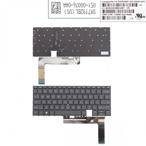 Πληκτρολόγιο HP EliteBook X360 1030 G7, Γκρί με Backlit, US