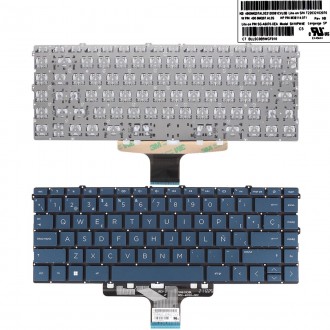 Tastatura HP Pavilion X360 14-DV 14-DW, Albastru, Fara Rama, US/UK