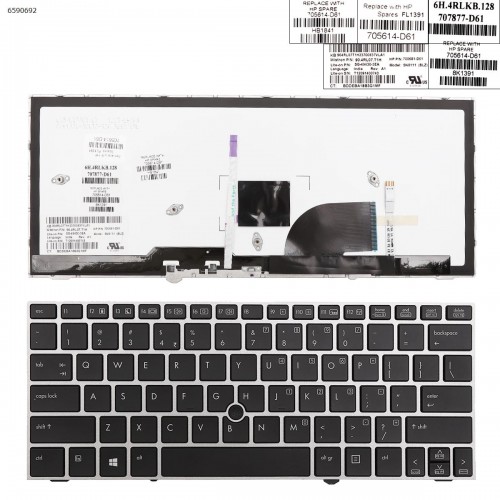 Πληκτρολόγιο HP 2170P, Μαύρο Ασήμι, με Pointing Stick με Backlit, US/UK
