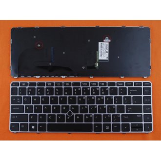 Πληκτρολόγιο HP EliteBook 745 G3 840 G3, Μαύρο Ασήμι, με Pointing Stick, US/UK