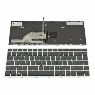 Πληκτρολόγιο HP ProBook 440 G5 445 G5 640 G5, Μαύρο Ασήμι, με Pointing Stick με Backlit, US/UK