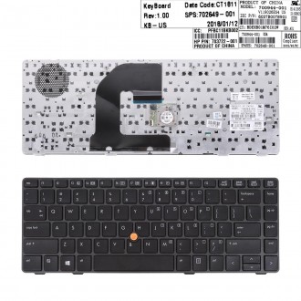 Tastatura HP EliteBook 8460p, Neagra, Cu Rama Gri, Dual Pointing US/UK