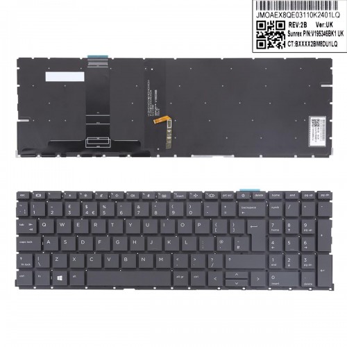 Πληκτρολόγιο HP ProBook 450 G8 455 G8 Series, Μαύρο με Backlit, Original, UK