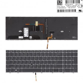 Πληκτρολόγιο HP ZBook Fury 15 G7, Μαύρο Ασήμι με Backlit, US/UK