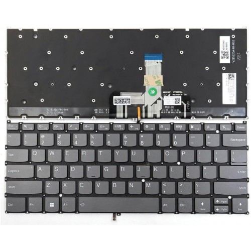 Tastatura Lenovo Lenovo Yoga 7 14IAL7 14ARB7 14IRL8 Yoga Slim 7 ProX 14ARH7 14IAH7, Fara Rama, Gri, Cu iluminare, US/UK