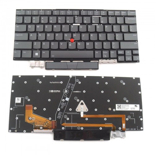 Πληκτρολόγιο Lenovo ThinkPad X1 Yoga Gen 6 Gen 7 Gen 8, Γκρί, με Backlit, Χωρίς πλαίσιο US