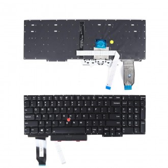 Tastatura Lenovo ThinkPad E15, Neagra, Fara Rama, Dual Pointing, Cu iluminare, US
