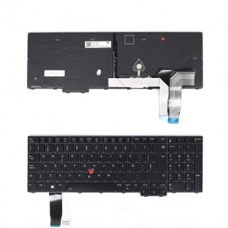 Πληκτρολόγιο Lenovo ThinkPad L15 Gen 3 T16 P16S Gen, Μαύρο με γκρι πλαίσιο, με Backlit, US/UK