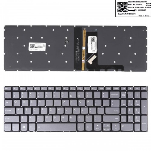 Πληκτρολόγιο Lenovo IdeaPad V330-15IKB , Γκρί με Backlit, US/UK , Τυπε 2