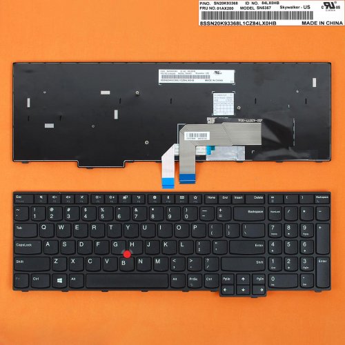 Πληκτρολόγιο Lenovo ThinkPad Edge E570 E575, Μαύρο, με Pointing Stick, US/UK