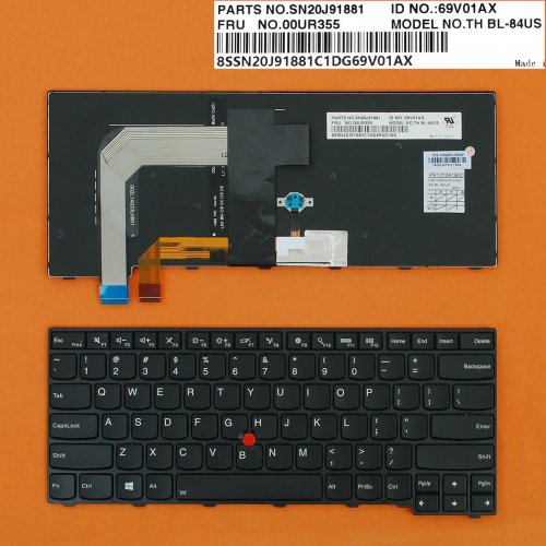 Tastatura Lenovo ThinkPad T470p, Neagra, Cu Rama Neagra, Cu iluminare, US/UK