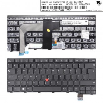 Tastatura Lenovo ThinkPad T460P T470P, Neagra, Cu Rama Neagra, Dual Pointing, US/UK