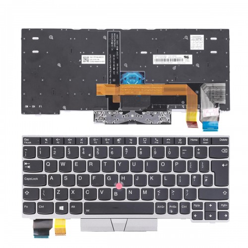 Πληκτρολόγιο Lenovo ThinkPad X280 X395 X390 L13, Μαύρο Ασήμι με Backlit, US/UK