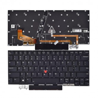Πληκτρολόγιο Lenovo ThinkPad X1 Carbon Gen 9 2021 20XW 20XX, Μαύρο, με Backlit, Χωρίς πλαίσιο US