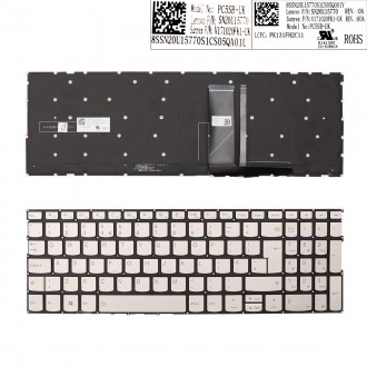 Tastatura Lenovo IdeaPad 720s 720s-15 720s-15isk 720s-15ikb, Argintie, Fara Rama, Cu iluminare, US/UK
