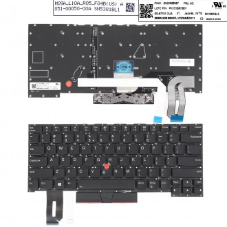 Πληκτρολόγιο Lenovo ThinkPad T490S T495S, Μαύρο με Backlit US