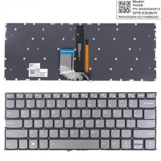 Tastatura Lenovo V720-14 V720-14IKB V720-14-ISE 7000-13 , Gri, Fara Rama, Cu iluminare, US/UK