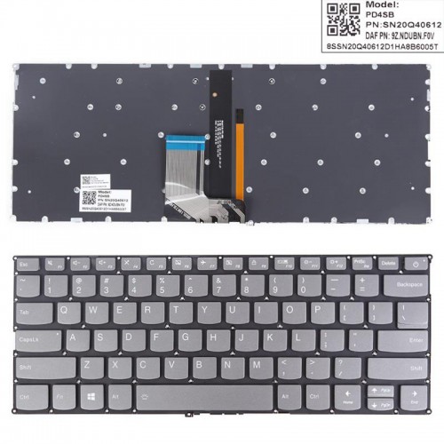 Πληκτρολόγιο Lenovo V720-14 V720-14IKB V720-14-ISE 7000-13 , Γκρί με Backlit, US/UK