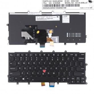 Tastatura Lenovo X240 X250 X260 X270, Neagra, Cu Rama Neagra, Dual Pointing, Cu iluminare, US/UK