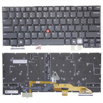 Πληκτρολόγιο Lenovo ThinkPad X1 Carbon Gen 12 2024 2025, Μαύρος, με Backlit, Χωρίς πλαίσιο US, AI Button