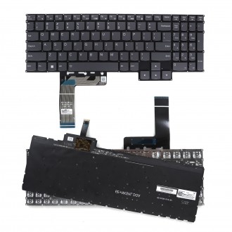 Tastatura Lenovo IdeaPad Gaming 3 15ARH7 3 15IAH7 3 16ARH7, Fara Rama, Gri, Cu RGB iluminare, US/UK