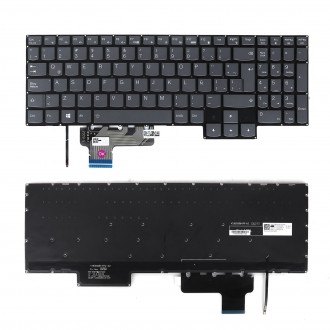 Tastatura Lenovo Legion 7-15IMH05 7-15IMHG05 Y9000X 2021, Fara Rama, Gri, Cu iluminare, US/UK/SP