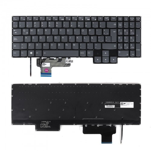 Tastatura Lenovo Legion 7-15IMH05 7-15IMHG05 Y9000X 2021, Fara Rama, Gri, Cu iluminare, US/UK/SP