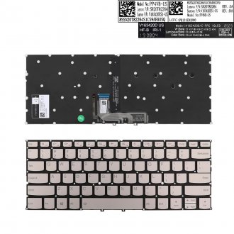 Tastatura Lenovo Yoga C940-14, De aur, Fara Rama, Cu iluminare, US/UK