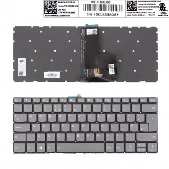 Tastatura Lenovo IdeaPad 330-14IKB, Gri, Fara Rama, Cu iluminare, US/UK