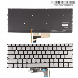 Tastatura Lenovo IdeaPad Yoga 9-14ITL5, Argintie, Fara Rama, Cu iluminare, US/UK