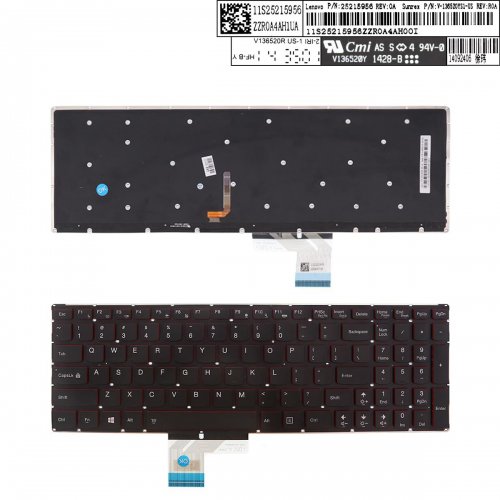 Tastatura Lenovo Y70-50, Neagra, Fara Rama, Cu iluminare, US