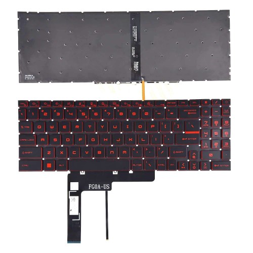 Πληκτρολόγιο MSI Sword 15 MS-1584 MS-17L1 MS-17L2 MS-17L4 MS-17L3 MS-158K, Μαύρο,το κόκκινο με Backlit US/UK