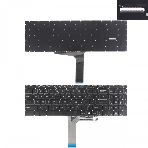 Πληκτρολόγιο MSI GP73 GE75 GP75 GT72 GS63, Μαύρο,RGB Backlit Per-key, US/UK