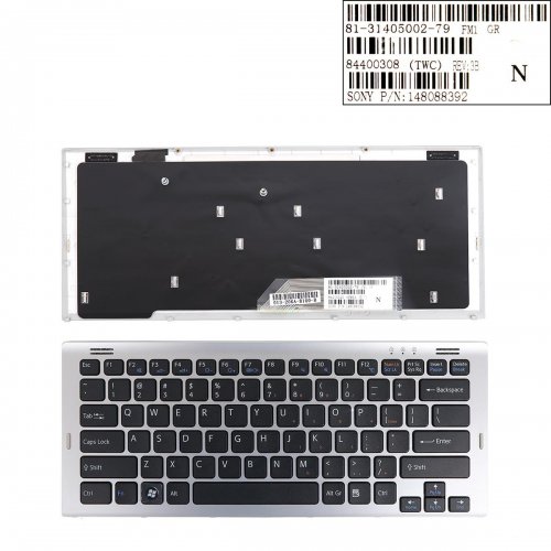 Tastatura Sony Vaio VGN-SR, Neagra, Cu Rama Arginitie, US/UK