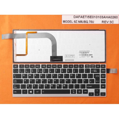 Πληκτρολόγιο Toshiba U900W W30-A W35DT W35D, Μαύρο Ασήμι με Backlit, US/UK