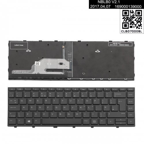 Πληκτρολόγιο HP ProBook 430 G5 440 G5 445 G5, Μαύρο με Backlit, US/UK