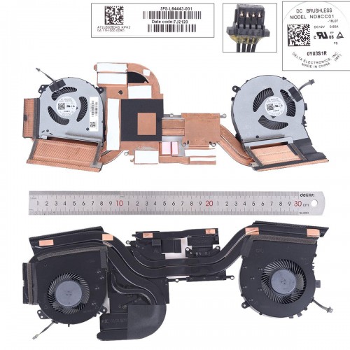 Ανεμιστηράκια για HP Omen 15-DH TPN-C143 + Heatsink - Έκδοση 1