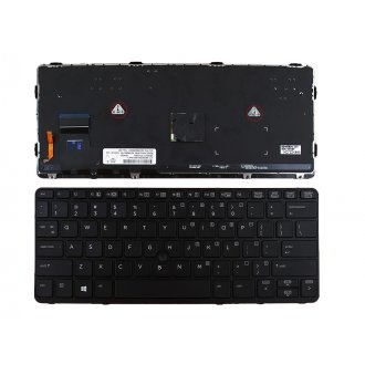 Πληκτρολόγιο HP EliteBook 820 G1, Μαύρο, με Pointing Stick με Backlit, Original, US/UK