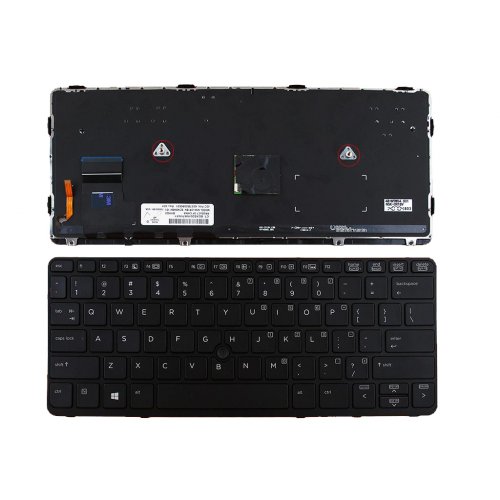 Πληκτρολόγιο HP EliteBook 820 G1, Μαύρο, με Pointing Stick με Backlit, Original, US/UK