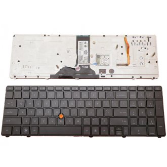 Πληκτρολόγιο HP EliteBook 8760W 8770w, Μαύρο, με Pointing Stick με Backlit, US/UK
