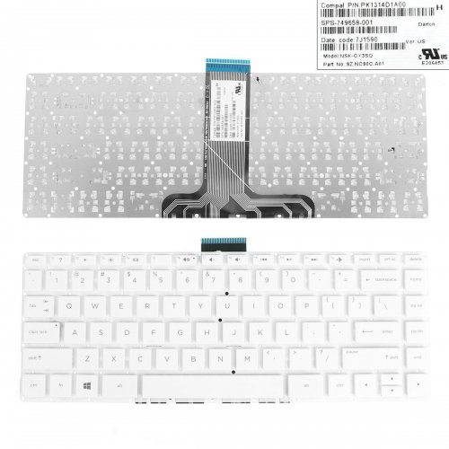 Tastatura HP Pavilion 14-AX, Alba, Fara Rama, US