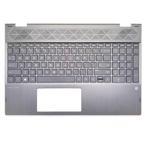 Upper Cover Palmrest με πληκτρολόγιο HP Pavilion X360 15-CR 15T-CR TPN-W132 - Ασήμι